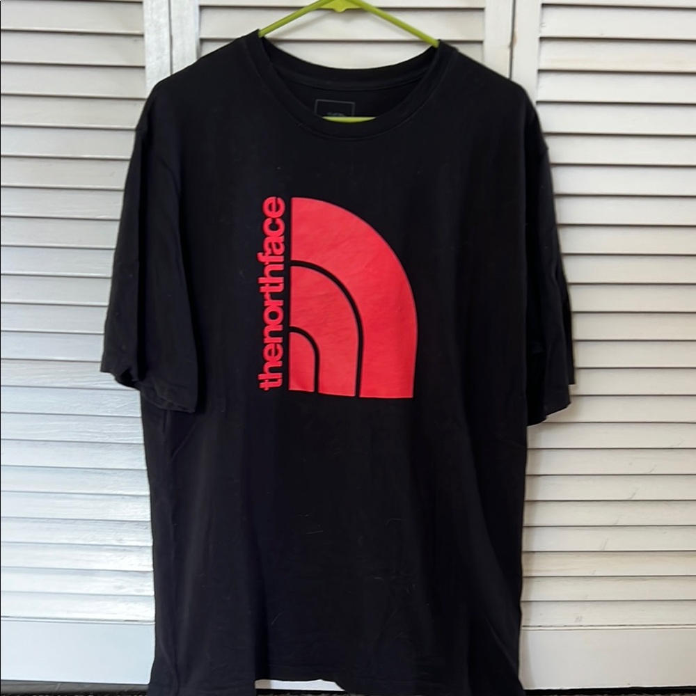 The North Face Black and Red Short Sleeve Tee